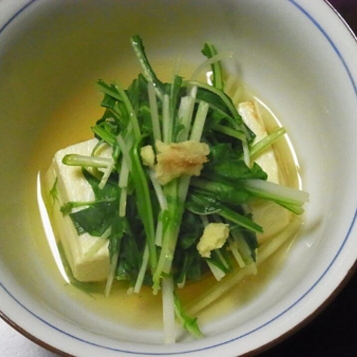 水菜と豆腐のさっと煮碗